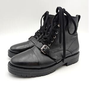 ALLSaints Tori Lace-Up Leather Ankle Boots Women's Black Size US9 EU39